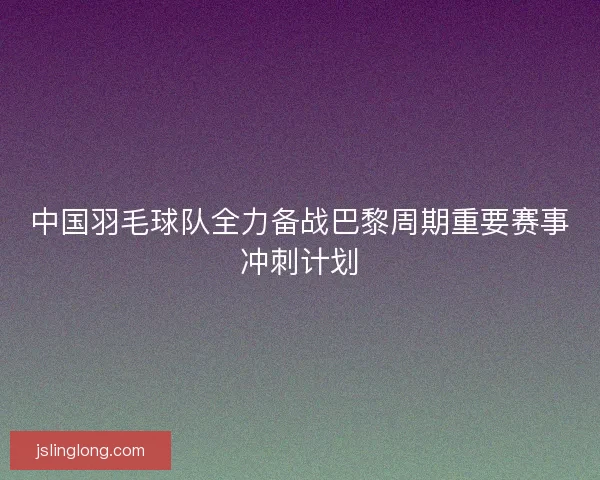 中国羽毛球队全力备战巴黎周期重要赛事冲刺计划